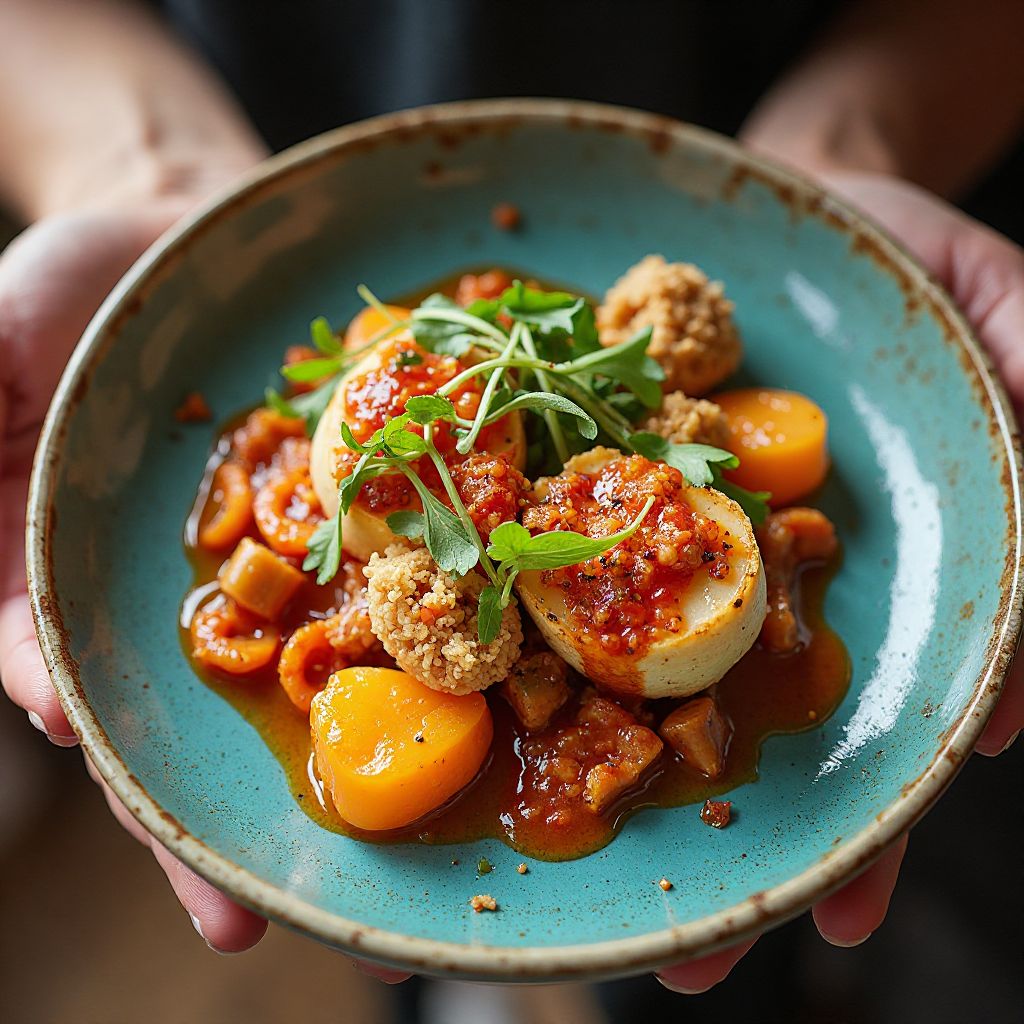 Contemporary fusion Australian dish